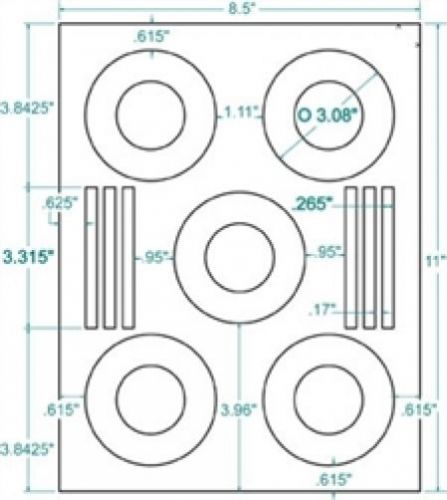 Compulabel 312838 3&#034; Mini CD / DVD Labels (1,000 White Sheets 5,000 CD Labels)