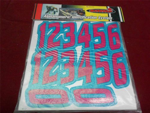 VINYL HULL ID NUMBERS SYSTEM STICKERS STIFFIE SIGNS LABEL TEAL PINK JET SKI PWC