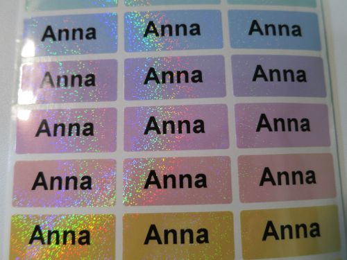 96 eight colors sparkle personalized waterproof name sticker 3 x 1.3cm label for sale