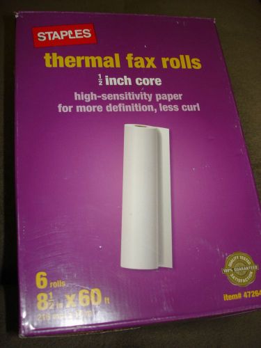 STAPLES THERMAL FAX ROLLS 472645 6 ROLLS