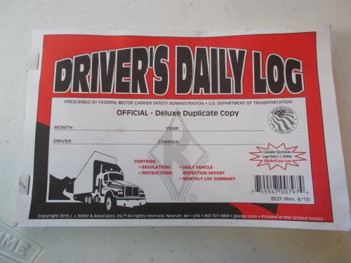 Package of 9 J. J. Keller &amp; Associates DRIVER&#039;S DAILY LOG Deluxe Duplicate Copy