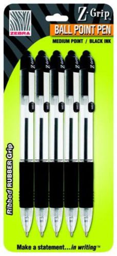 Zebra z-grip retractable ball point pens 1.0mm black 5 count for sale