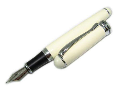 ANJ79 JINHAO 750 MILK-WHITE IVORY WHITE MEDIUM NIB FOUNTAIN PEN