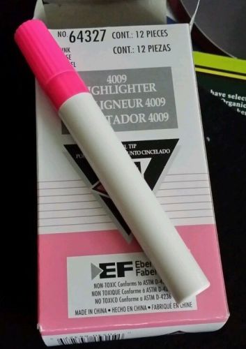 HIGHLIGHTER MARKERS -- Pink 12 pieces, New in Box(Non Toxic) Chisel Tip