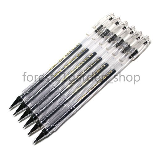 x 6 Monami Jeller pen 502 ,Gel ink Roller Ball Pen - Black 6 Pcs