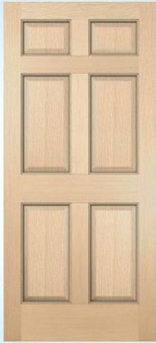 Exterior Entry Hemlock Wood 6 Panels Raised Solid Stain Grade Traditional Doors