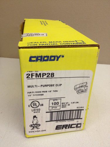 BOX LOT of 100 Erico Caddy 2FMP28 Multi-Purpose Clip for 1/8 - 1/2&#034; Flange