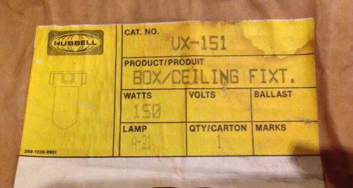 HUBBELL WIRING DEVICE-KELLEMS VX-151 Vapor Tight Fixture,150W,Gray 1/2&#034; Ko Box