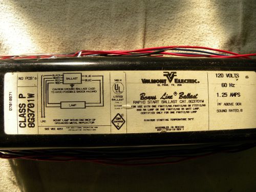 BALLAST VALMONT MAGNETIC POWERS 1 LAMP F96HO SEE DESC FOR MORE INFO 120 VOLT