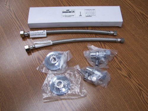 Zurn Z8804LRLK-8860-12-PC angle stops w/ 12&#034; SS hoses loose key Chrome