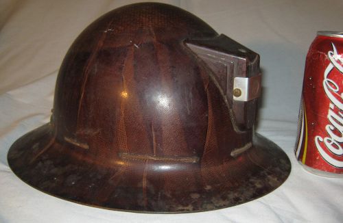 ANTIQUE INDUSTRIAL MSA SKULL GUARD COAL MINER BAKELITE SAFETY HARD HAT HELMET