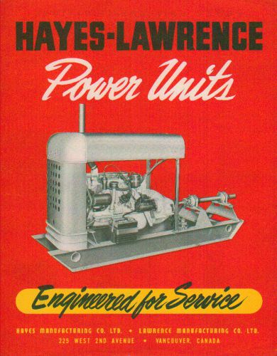 1940s HAYES LAWRENCE POWER UNIT BROCHURE MINT