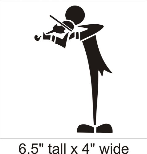 2X Skinny Violinist Silhouette Decal Vinyl Car i Pad Laptop Wall StickerFA86