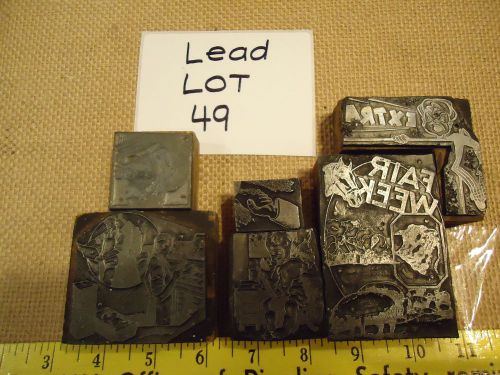 VINTAGE Letterpress Metal  LEAD Printers Blocks STATE FAIR LOCAL ADVERTISING #49