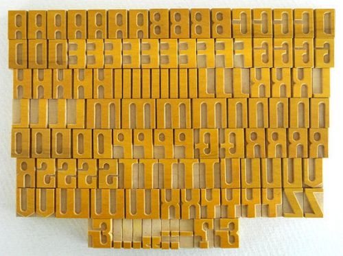 SALE - 121 LETTERPRESS WOOD TYPE,Alphabets-A to Z, Punctuations,Complete Set