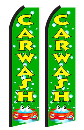 2X CAR WASH (GREEN COLOR) Swooper Flag