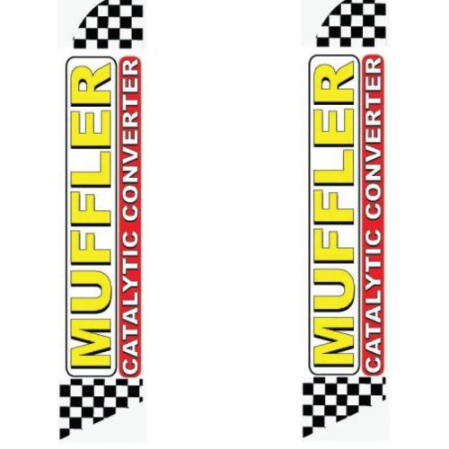 Swooper Flag 2 Pack Yellow Red Muffler Catalytic Converter