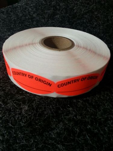 1.5&#034; x .75&#034; country of origin labels 1000 ea per roll 1m/rl stickers for sale