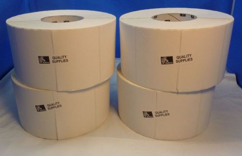 Zebra Z-Select 4000T 4&#034;X3&#034; Thermal Transfer Labels (800640-305) 4 Rolls