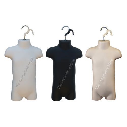 3 Infant Mannequin Forms For Sizes 9 - 12 Months - 1 White + 1 Black + 1 Flesh