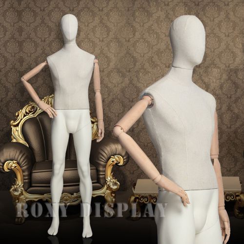 Top Grade Antique Style Fiberglass Flexible Wooden Arm Male Mannequin #MZ-VIN21