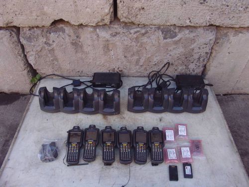Lot of 6 motorola / symbol scanners mc3000 with chargers and new batteries for sale