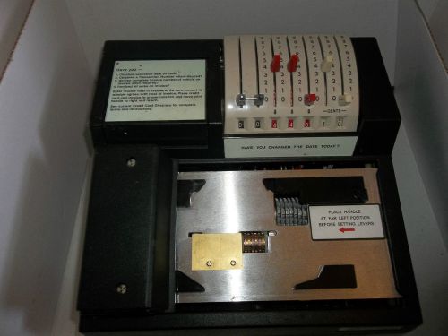 AFI Addressoghaph machine from  Mobil Dealer &amp; Original Box/Keys/Sample C/C Slip