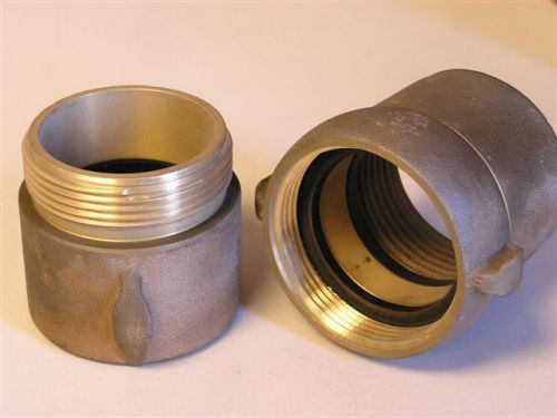 2-1/2&#034; nst/nh brass mill/fire hose rocker lug coupling set double jacket usa for sale