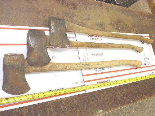 3  OLD STILL GOOD USER AX AXE TOOL PLUMB , KELLY PERFECT +