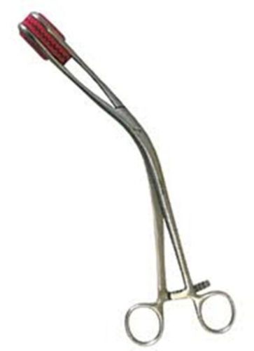 12&#034; OB Cesarean Stainless Steel Forceps Removable Soft Rubber Tip Pet Livestock