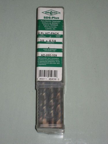 12 PCS DRILTEC SDS-Plus 3/8&#034; 6-1/2&#034; Rotary Hammer Bit w/Carbide Tip