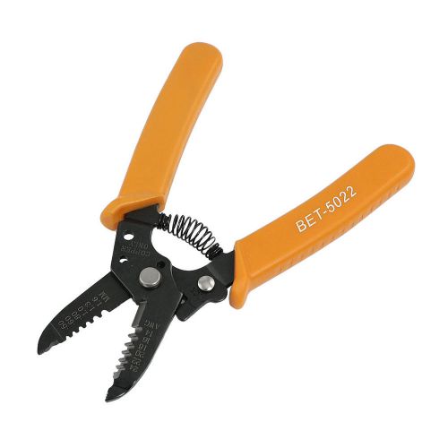 Orange Rubber Coated Handle 24-14 AWG Copper Wire Stripper Cutter 6.6 inch