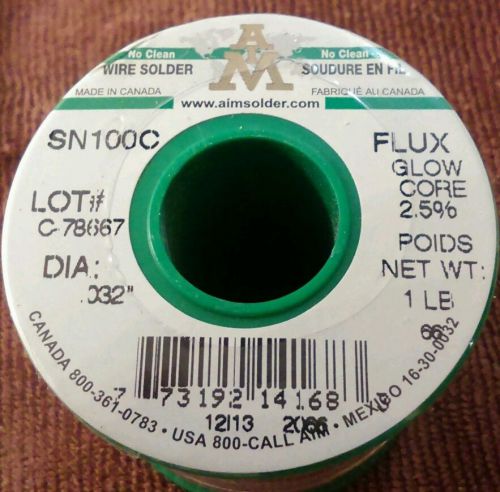 AIM WIRE SOLDER .032 SN100C  ROHS