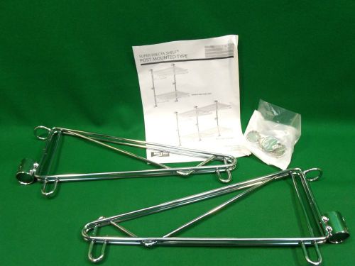 14&#034; SINGLE POST-MOUNT BRACKET 2EA Super Erecta Shelf    Metro 1WS14C CHROME