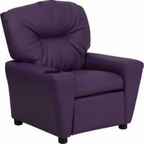 Flash Furniture BT-7950-KID-PUR-GG Contemporary Purple Vinyl Kids Recliner with