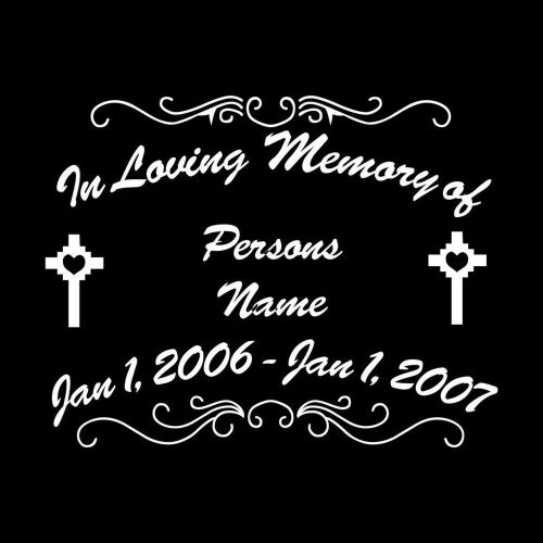 LRG In Memory Of Car Vinyl Window Bumper Decal Sticker Cross 2