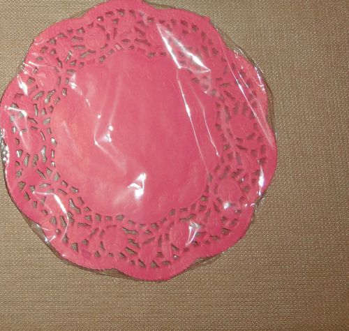 Lot of 100  Eight Inch Pastel Red Round Paper Doilies Doiley - 8 Inch Diameter