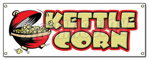 KETTLE CORN BANNER SIGN carmel popcorn signs popped fresh hot buttered