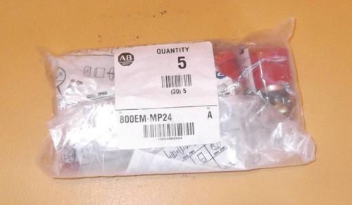 ALLEN BRADLEY 800EM-MP24 MUSHROOM PUSH BUTTON RED LOT OF 5