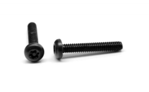 #8-32x3/8 Security Screw Torx / Pin Button Hd T-15 UNC Black, Pk 25