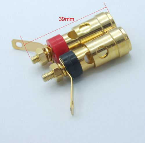 2PCS Terminals Cable Crimp Binding Post for Power Amplifier Banana plug Speakers