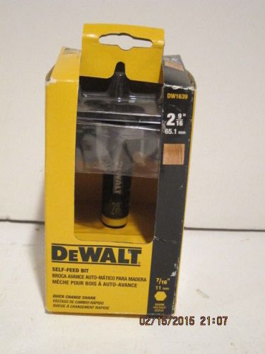 DEWALT DW1639 SELF-FEED BIT, 2-9/16&#034;, 7/16&#034; SHANK, FREE SHIPPING, NEW SEALED PAK