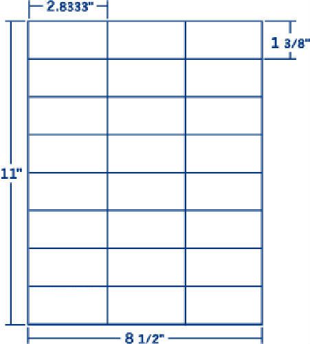 240 Blank Self Adhesive Labels - 1 3/8&#034; x 2 13/16&#034; - Laser or Inkjet - White