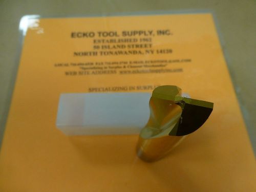 SOLID CARBIDE DRILL 7/8&#034; DIAMETER SLOW SPIRAL TIN CTD FLAT BOTTOM NEW USA $56.00