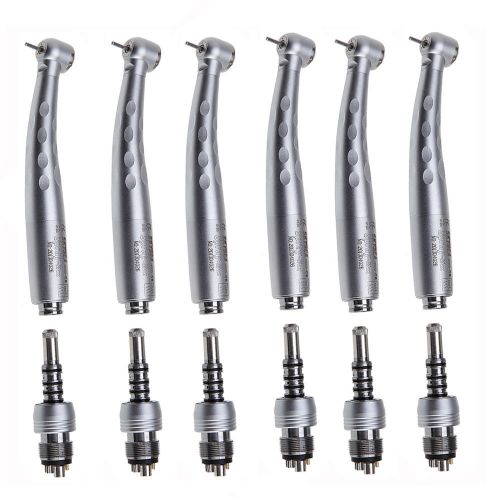 6X Dental Fiber Optic Turbine High Speed Handpiece with Quick Coupler 6 Pin/Hole