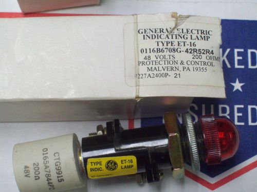 GE ET-16 0116B6708G-42R52R4 INDICATING LAMP 48 VOLT RED