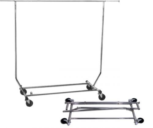 ORANGE DISPLAY SINGLE BAR COLLAPSIBLE ROLLING RACK