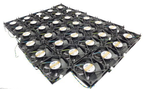 34x NEW AVC DS12025B12H 4 3/4 Square 12 Volt DC Ball Bearing 7 Blade Fan