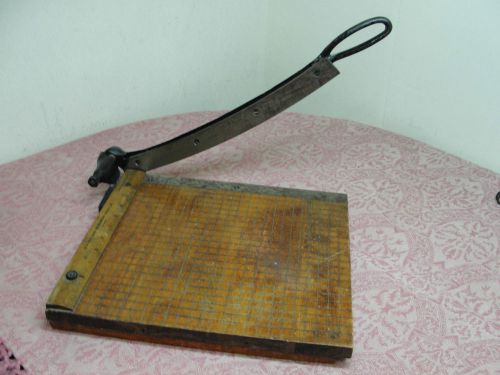 Antique Milton Bradley Monarch 12&#034; Paper Cutter Trimmer Guillotine Steel Blade