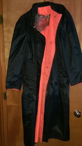 Blauer Black &amp; Orange Nylon Police / Security Reversible Rain Coat Size 40R